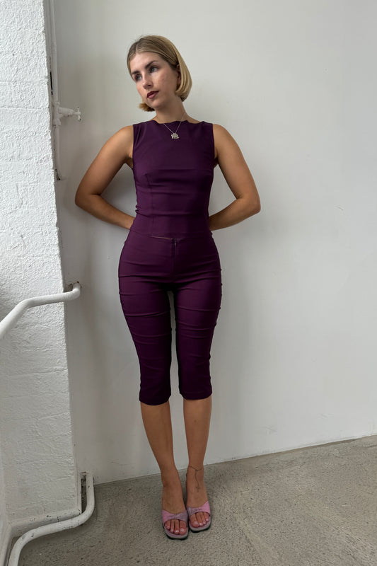 The slim fit capris - Plum