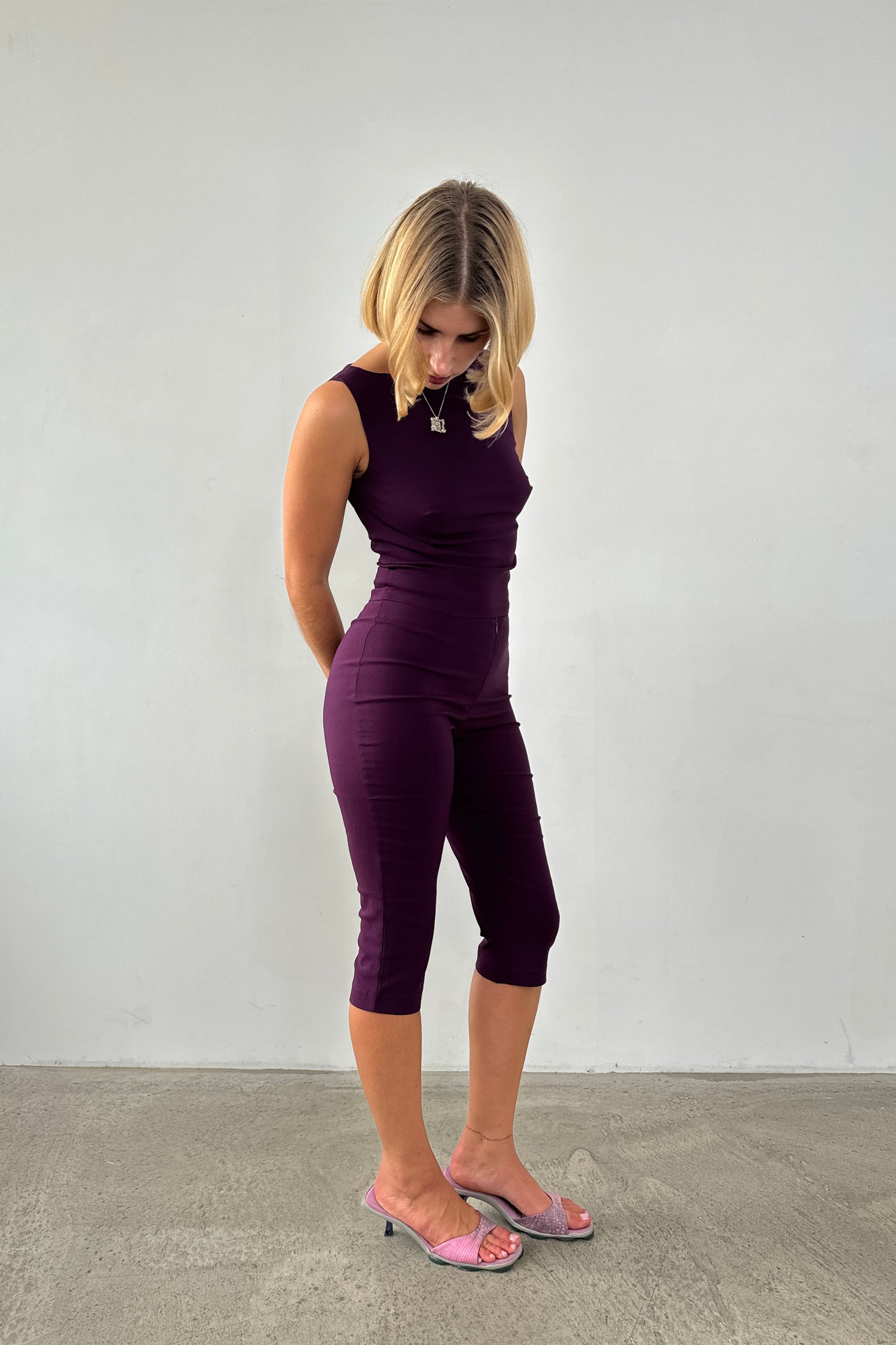 High neck top - Plum