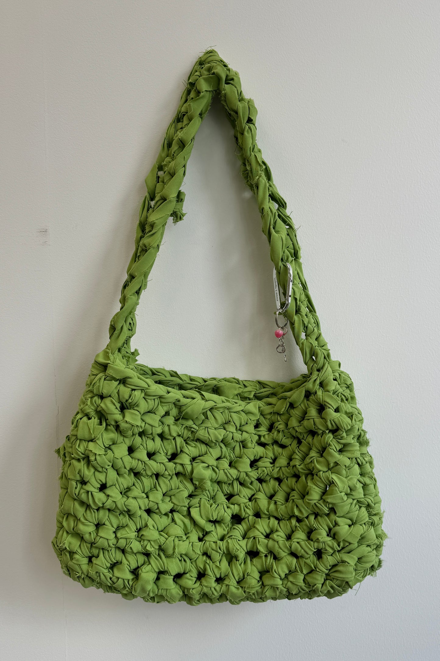 Crochet sling bag - green