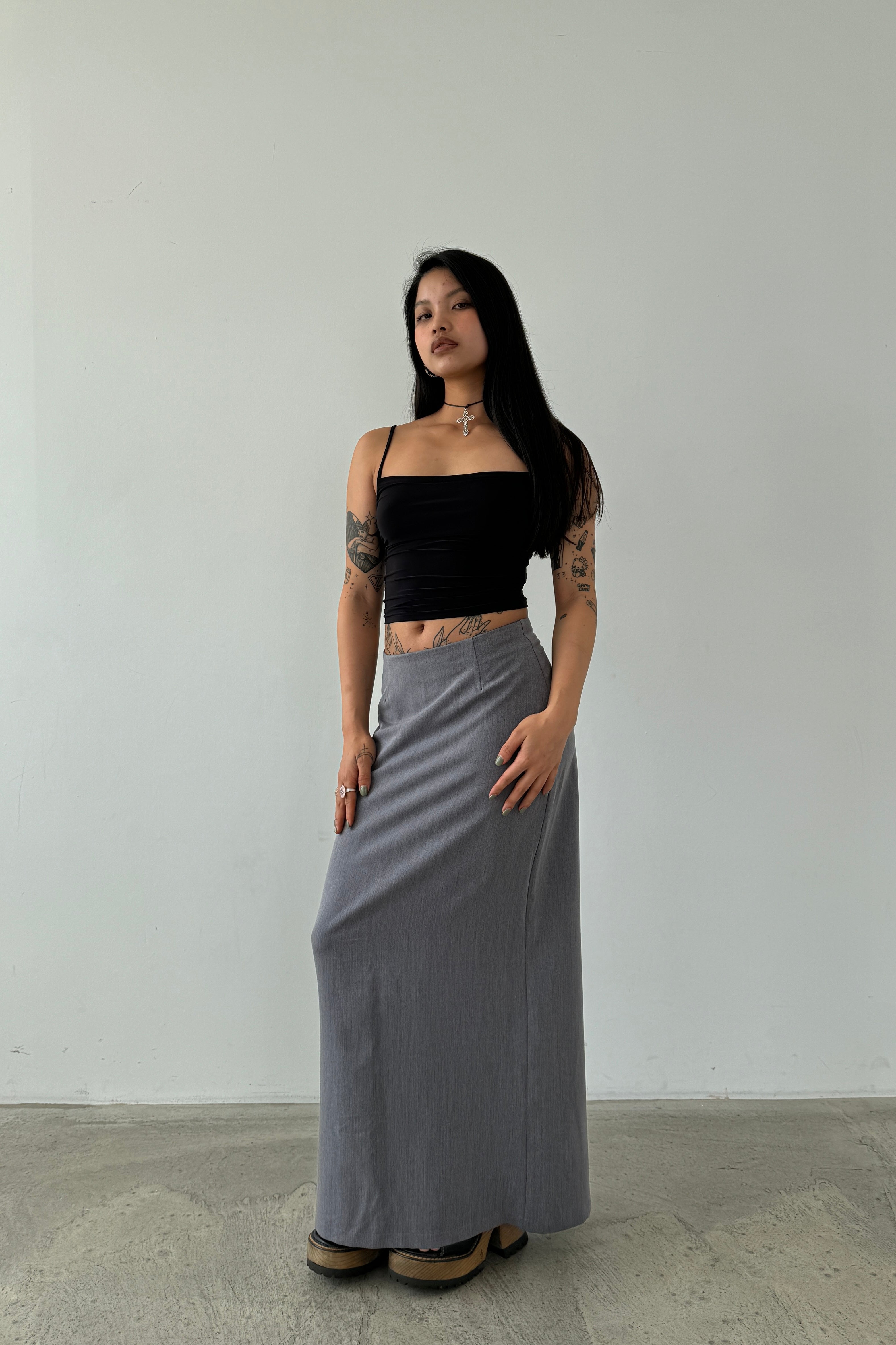 The Elle maxi skirt Grey Isabella Vrana