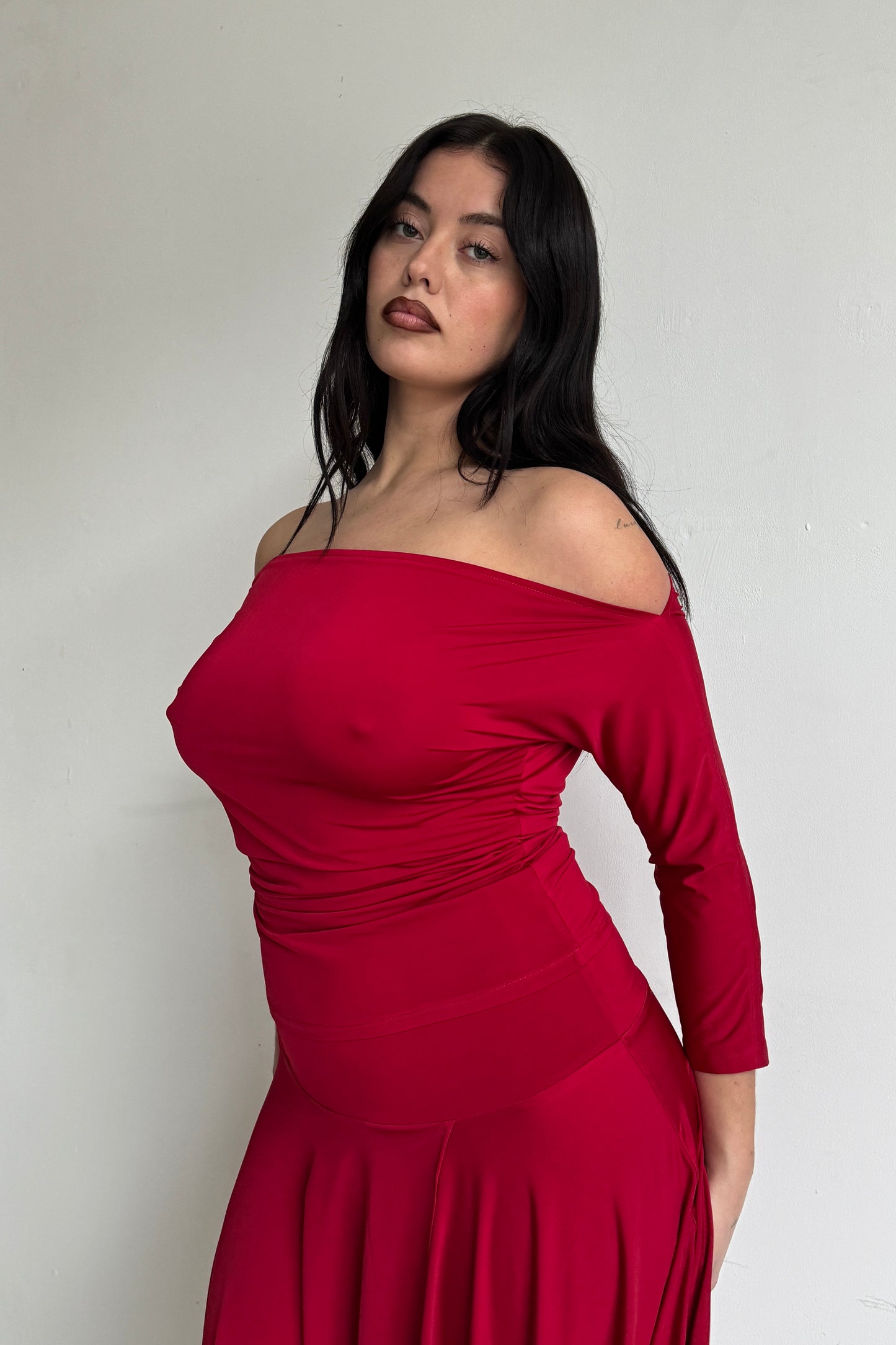 The Draped top - Cherry