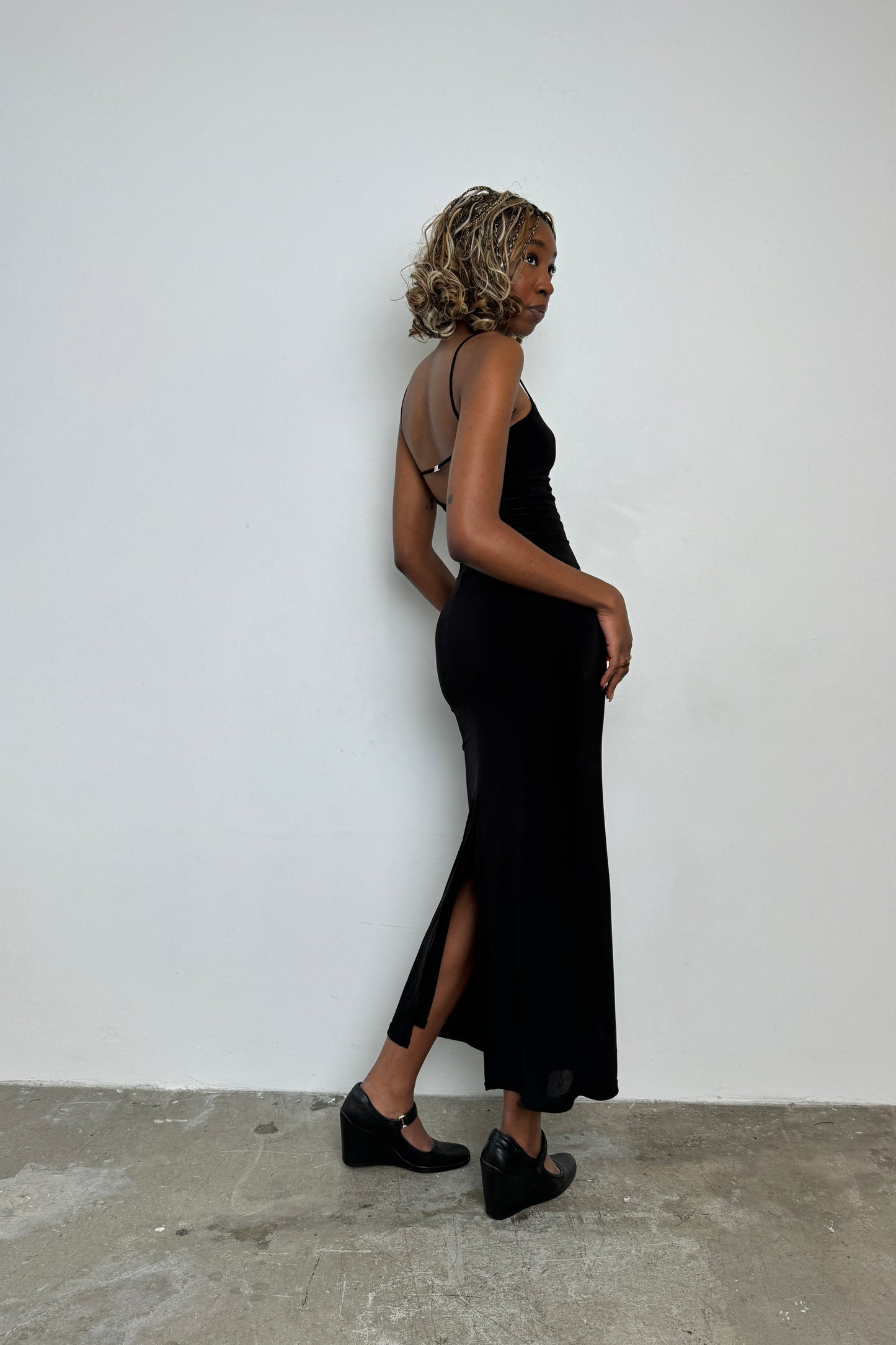 The Slinky Maxi Dress - Black